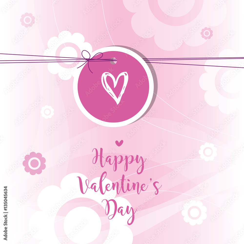 Valentine's card with copy space. Template. Graphic design element.