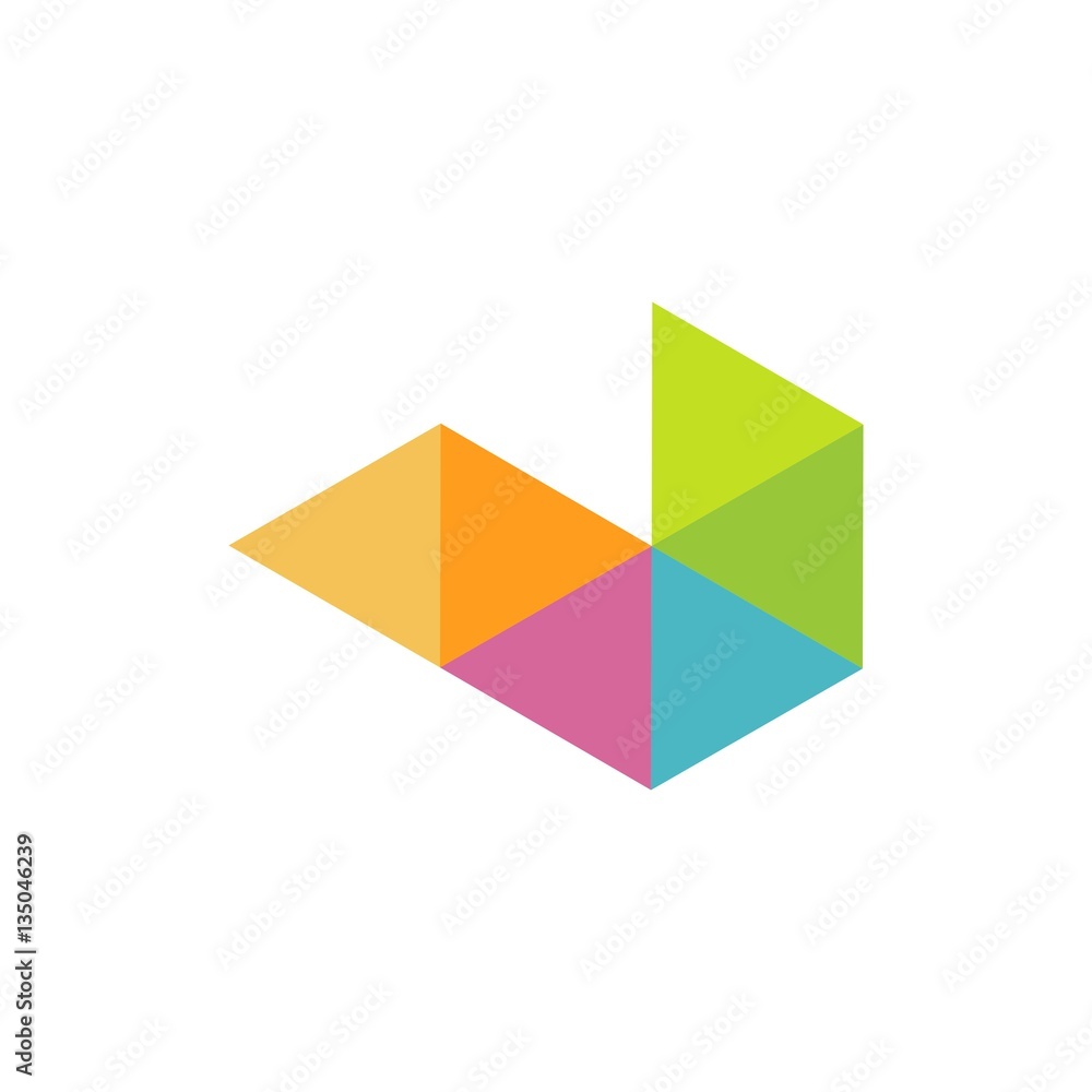 rainbow shape triangle combination logo vector