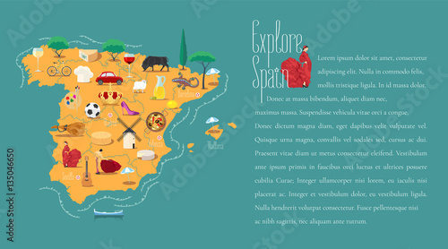 Map of Spain template vector illustration