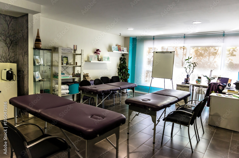 Therapy teaching center, with stretchers and chairs Therapy teaching center, with stretchers and chairs