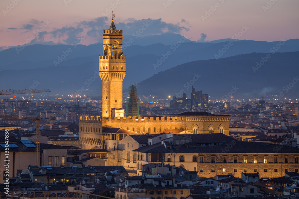 Palazzo Vecchio in der Nacht