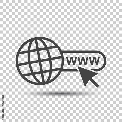 Go to web icon. Internet flat vector illustration for website on isolated background.