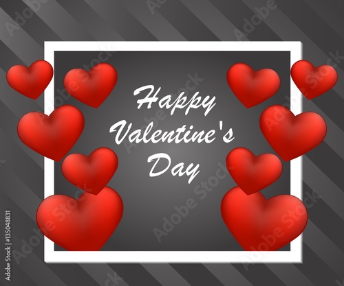 Happy Valentine's Day card with hearts