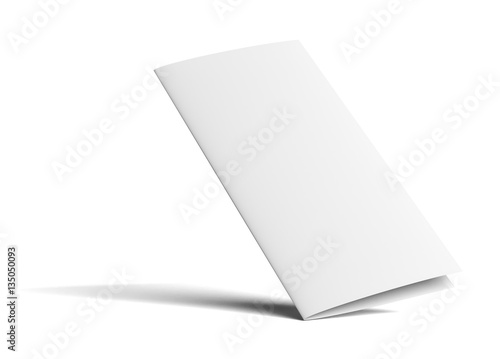 Stationary positioned two fold paper brochure