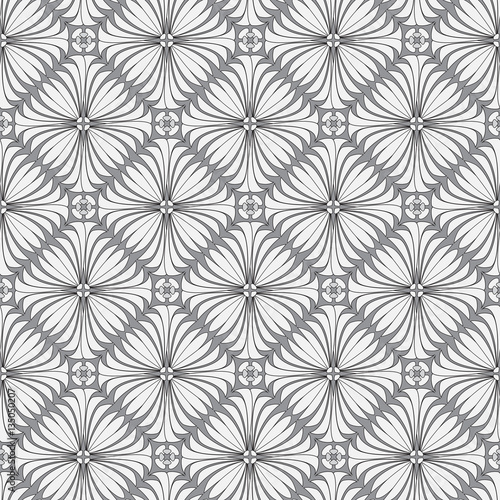 black and white geometric seamless pattern, background with abst
