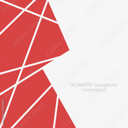 Abstract geometric background with red polygons and triangles. Template for resentations, info graphics. Vector illustration