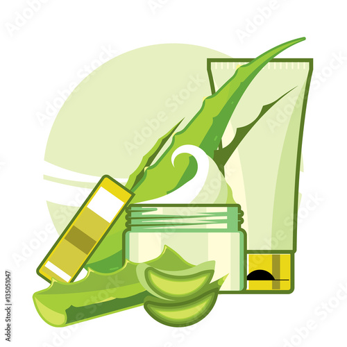 cream and tonic for the care with aloe vera, ads template