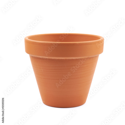 Empty ceramic flower pot isolated