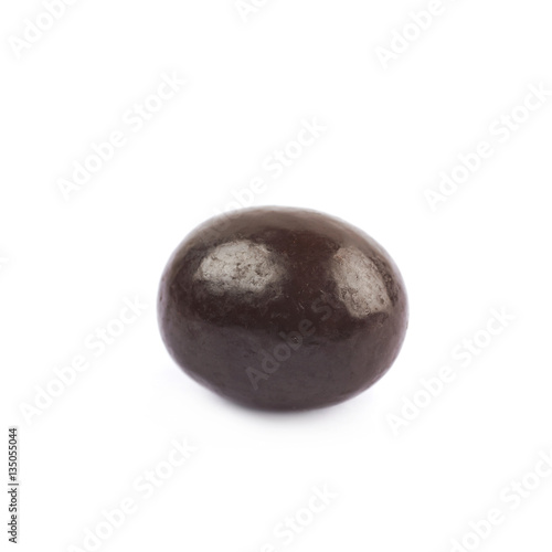 Single chocolate candy isolated