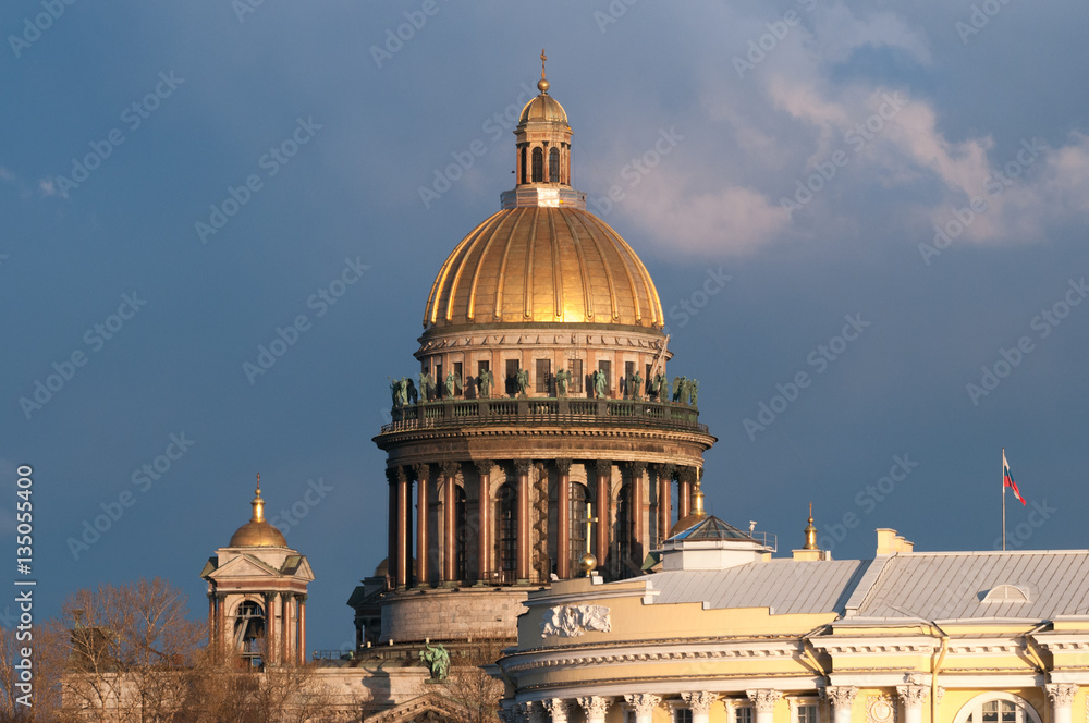 View of St. Isaac's Cathedral in St. Petersburg. Russia