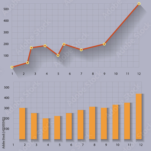 Infographics Page Template. Graphs and Charts. Illustration Vector