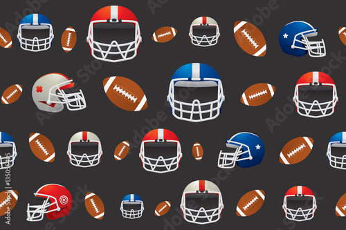 Vector of American football helmet seamless background design.