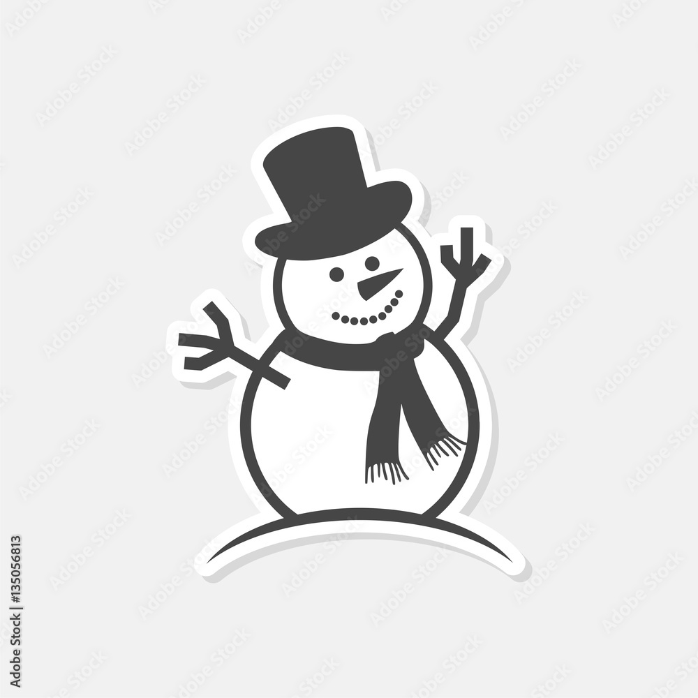 Snowman icon vector - Illustration