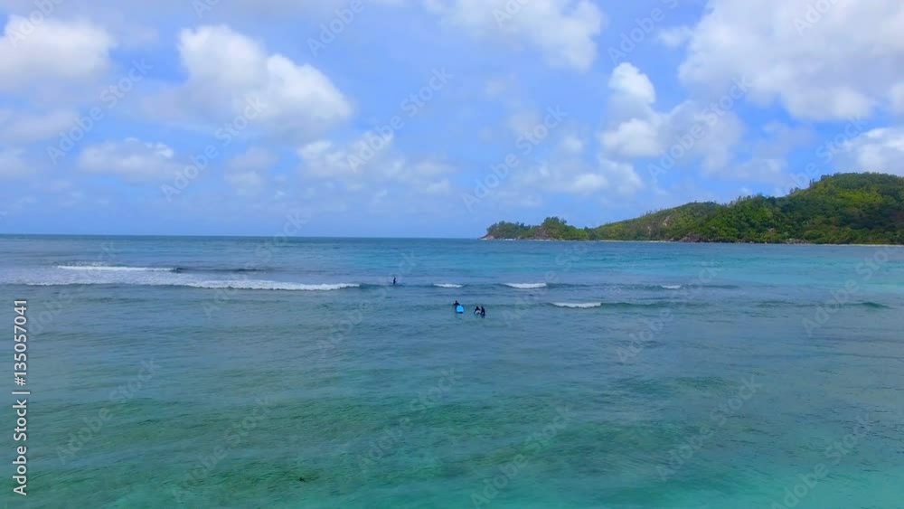 Aerial View Of Surfers, Baie Lazare Beach, Mahe Island, Seychelles 6 Aerial View Of Surfers, Baie Lazare Beach, Mahe Island, Seychelles 6