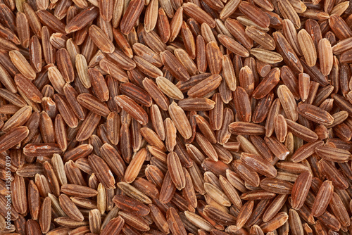 Surface coated with the brown rice grains