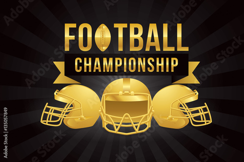 Vector of American football championship with gold theme template.