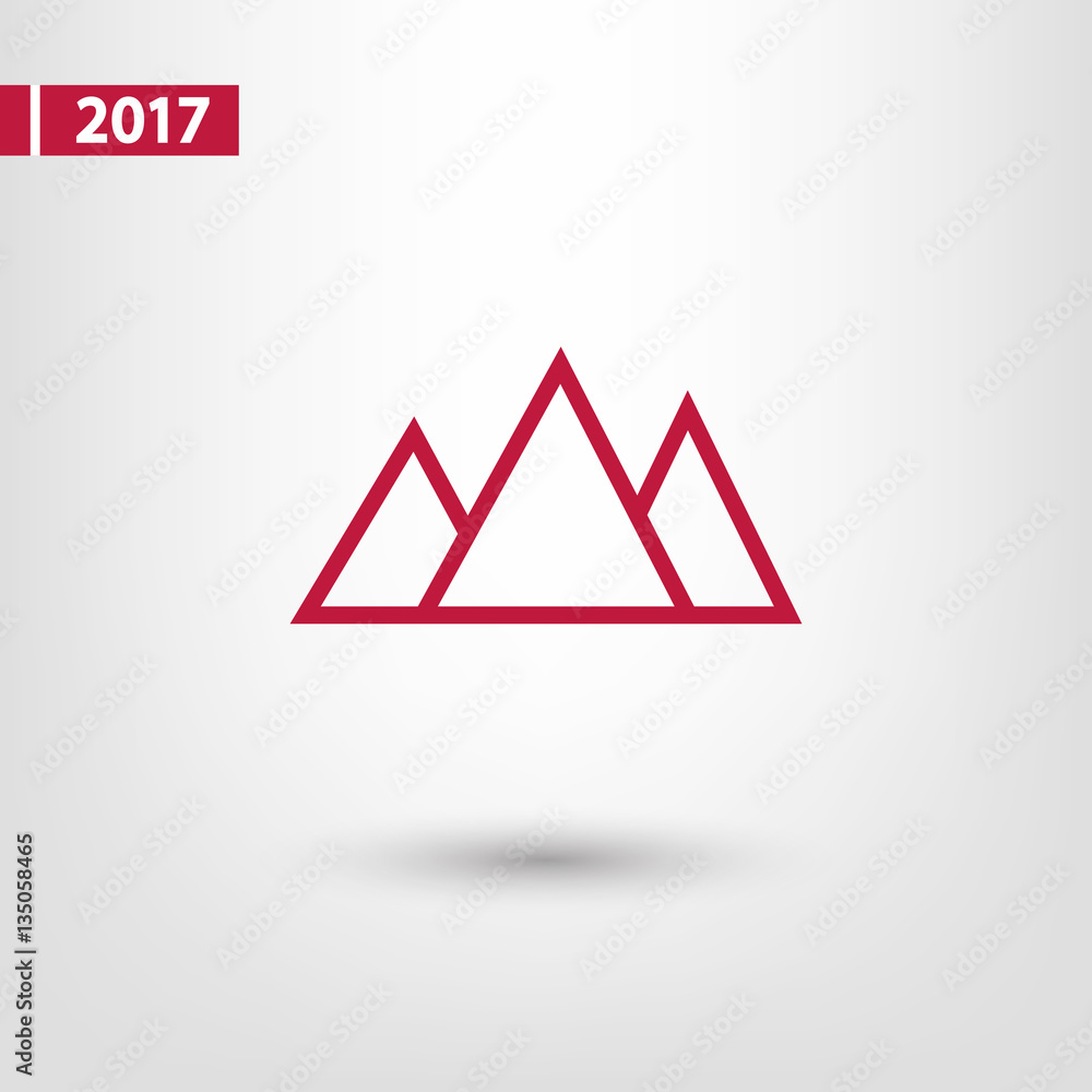 Mountain icon, vector illustration. Flat design style Mountain icon, vector illustration. Flat design style