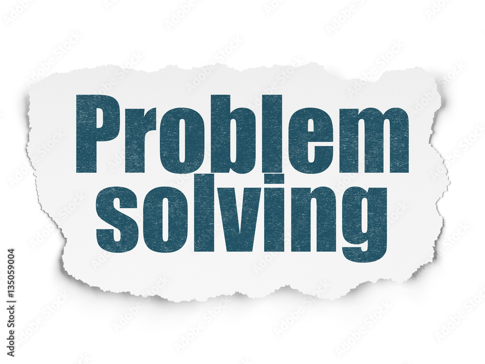 Business concept: Problem Solving on Torn Paper background