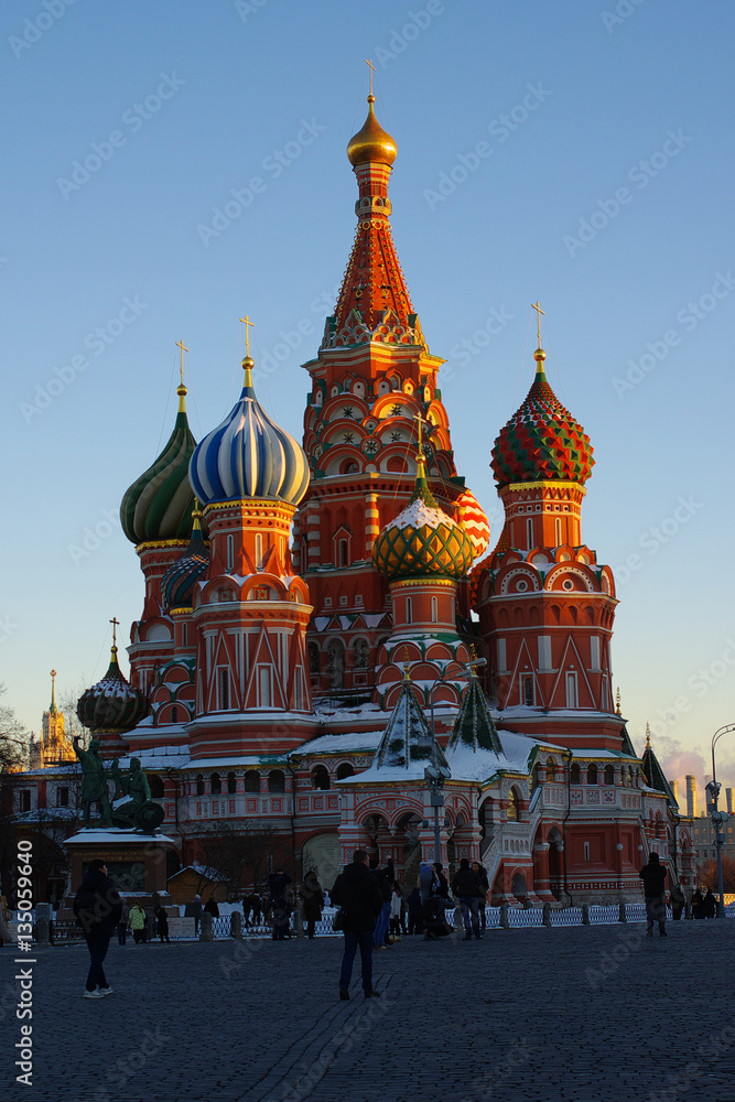 St. Basil's Cathedral in winter, Moscow, Russia