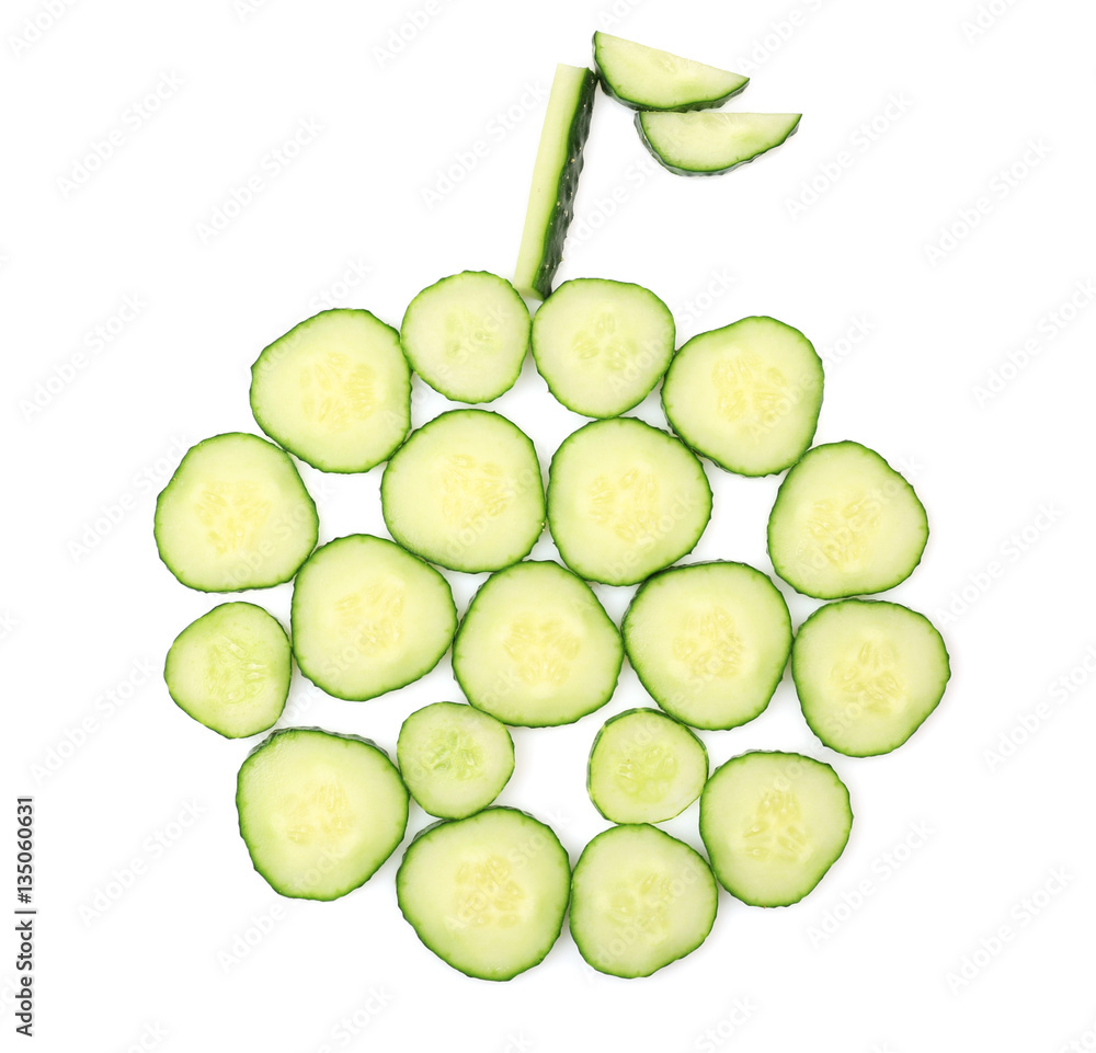 Apple made of cucumber isolated on white Apple made of cucumber isolated on white