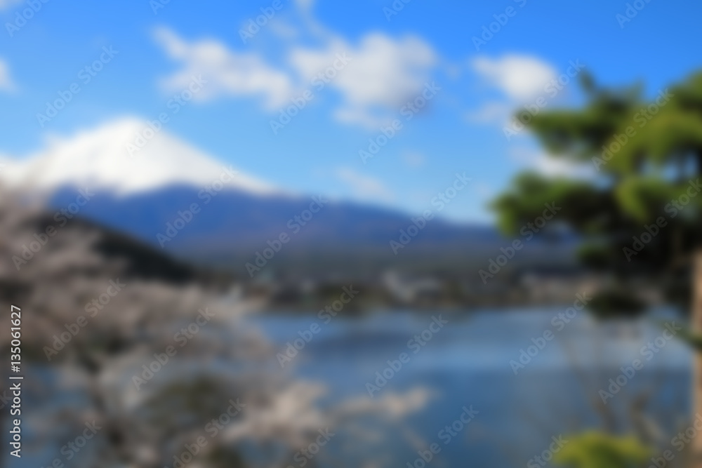 abstract blur background of mountain fuji view - can use to display or montage on product
