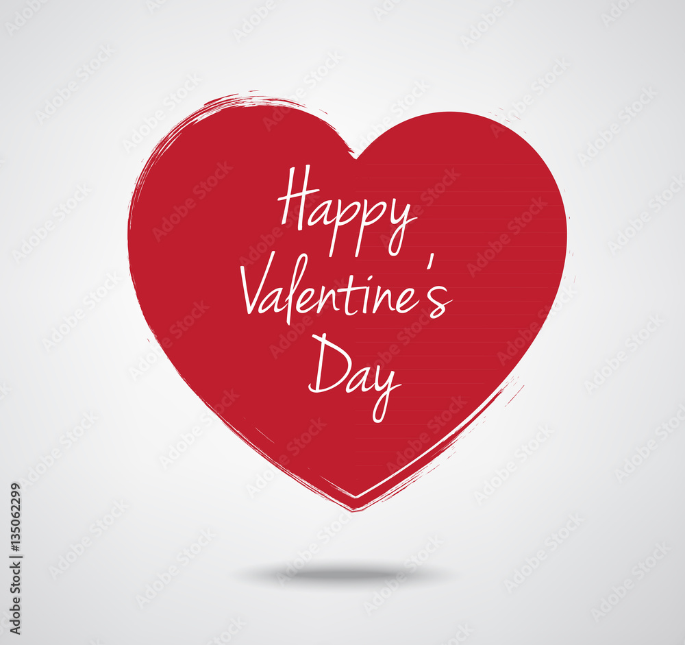  Valentine's Day typography  heart label brush stroke style  love symbols