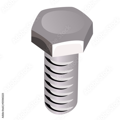 Iron grey nail closeup on a white background
