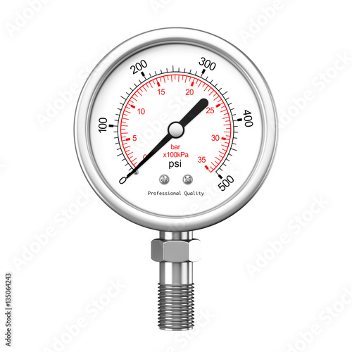 Pressure Gauge Manometer. 3d Rendering