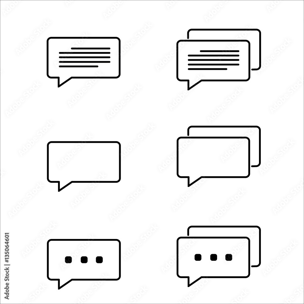 messenger icon set on white background messenger icon set on white background