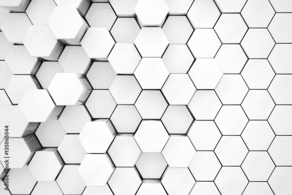 Background of Metal White Hexagon. 3d Rendering Background of Metal White Hexagon. 3d Rendering