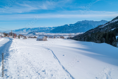 Snowy Landscape with Mountain View © liamalexcolman