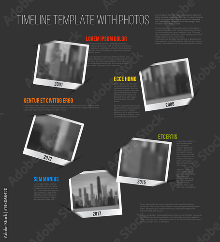 Infographic Timeline Template with photos