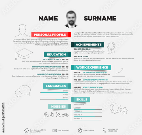 Vector minimalist cv / resume template