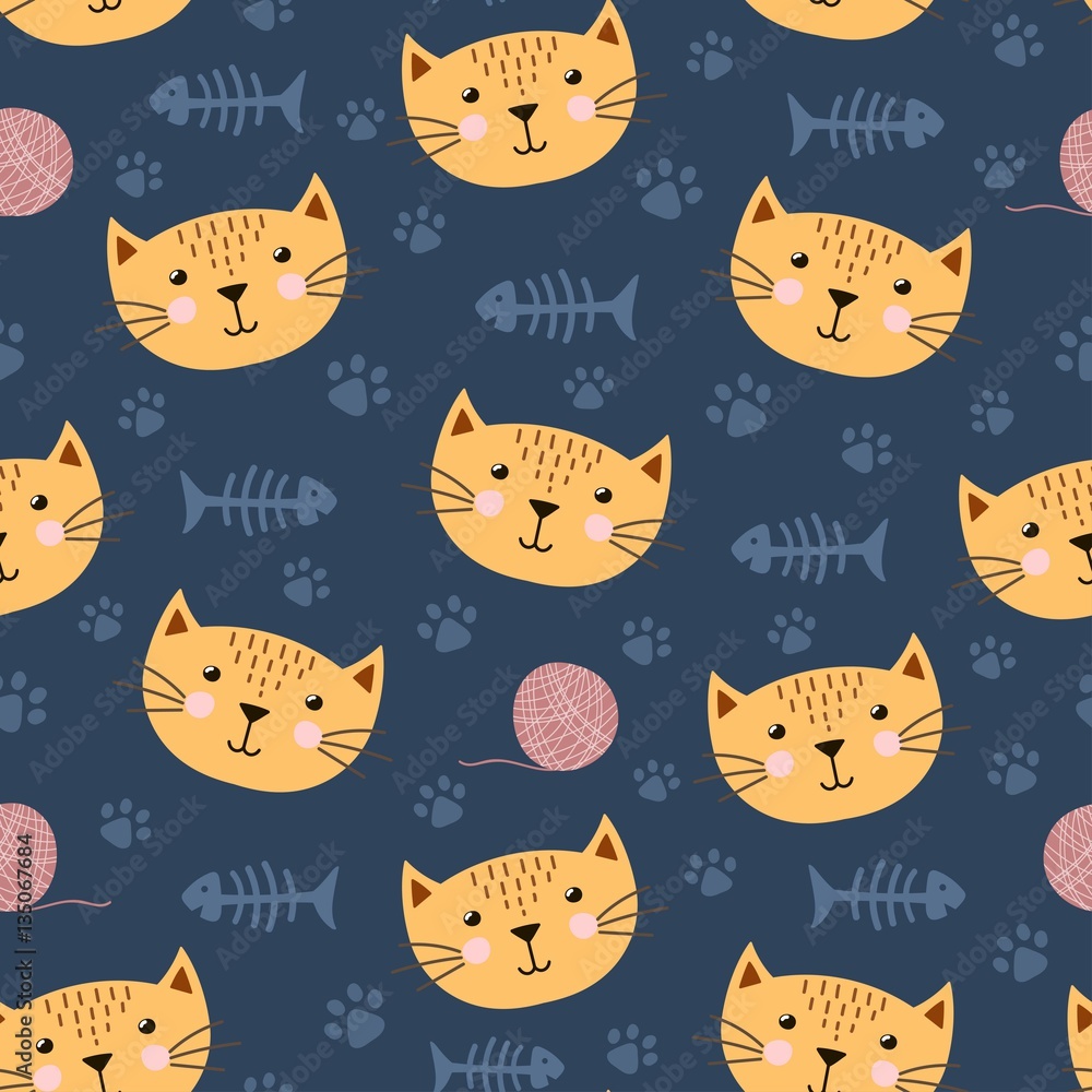 Orange cats and fish bones