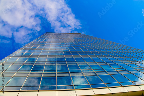 architecture with window building pattern with the reflection of