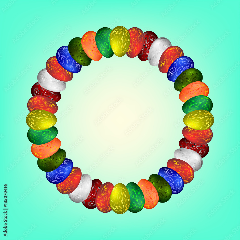 Obraz premium round frame of Easter eggs