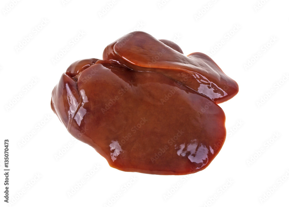Raw chicken liver isolated on white background Raw chicken liver isolated on white background
