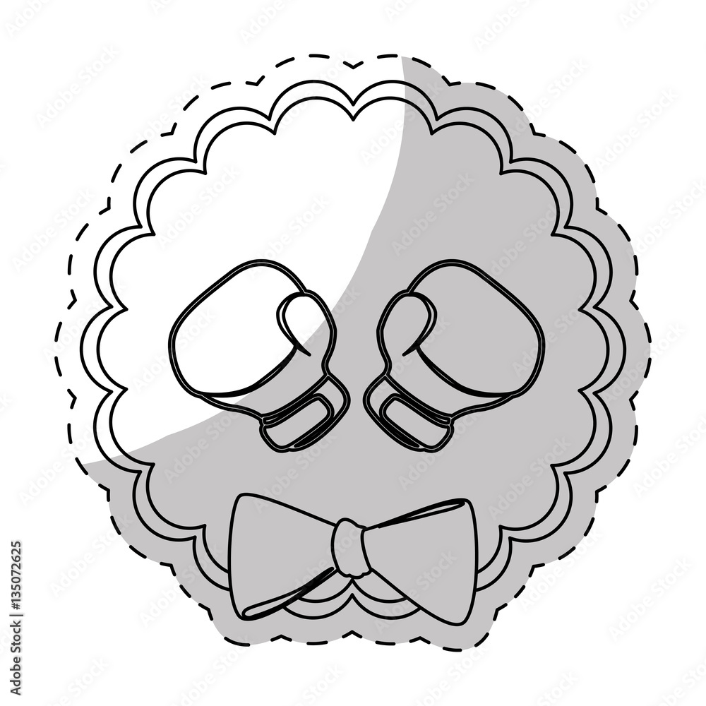 contour boxing gloves to defend women icon design image contour boxing gloves to defend women icon design image