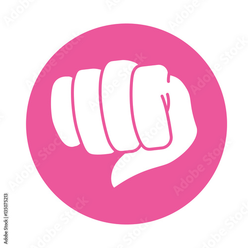 emblem fight for rights of women icon, vector illustration image