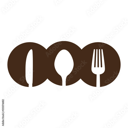 brown cutlery icon image design, vector illustration