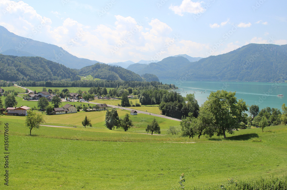 Amazing view of Mondsee and Alps, Austria