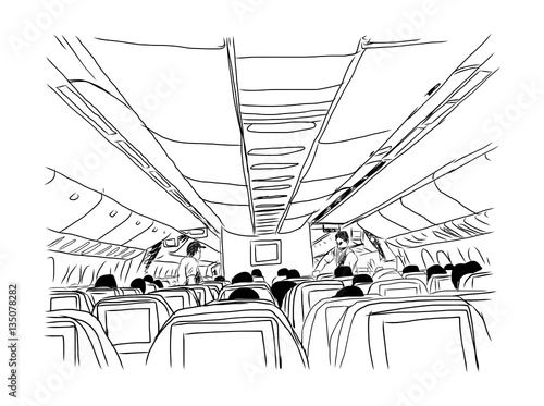Sketch of inside the plane in vector.