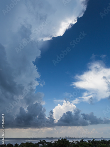 Clouds and sky after a summer storm in Cancun, Mexico
