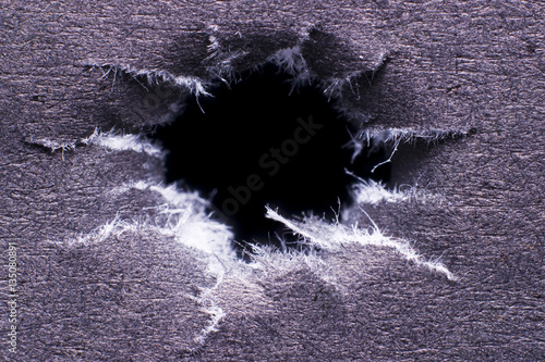 Obraz na płótnie Bullet Hole close up