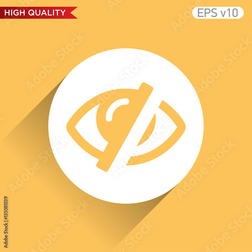 Colored icon or button of blind symbol with background