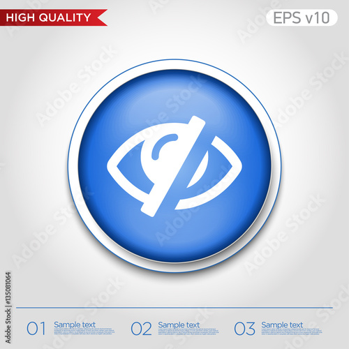 Colored icon or button of blind symbol with background