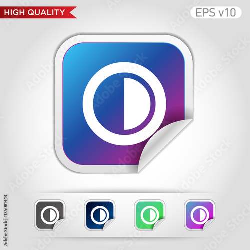 Free Download Colored icon or button of contrast symbol with background - GFXLoad
