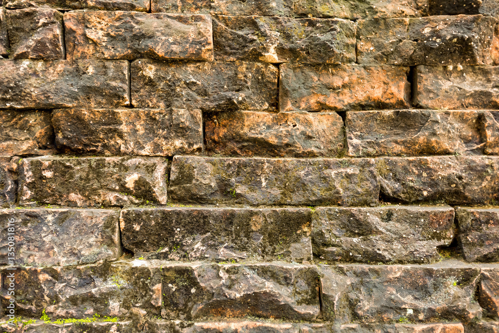 Naklejka premium Old red brick wall background texture pattern