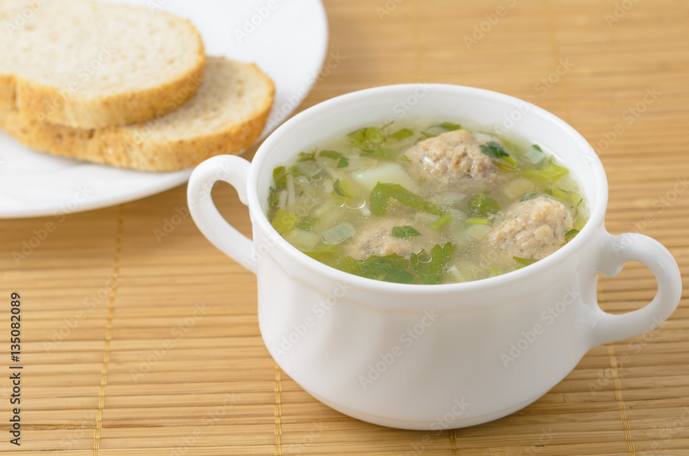 Soup freakadelika and bread. Soup freakadelika and bread.