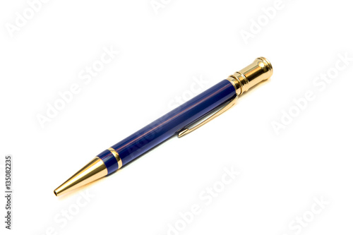 luxury gold pen isolated on white background